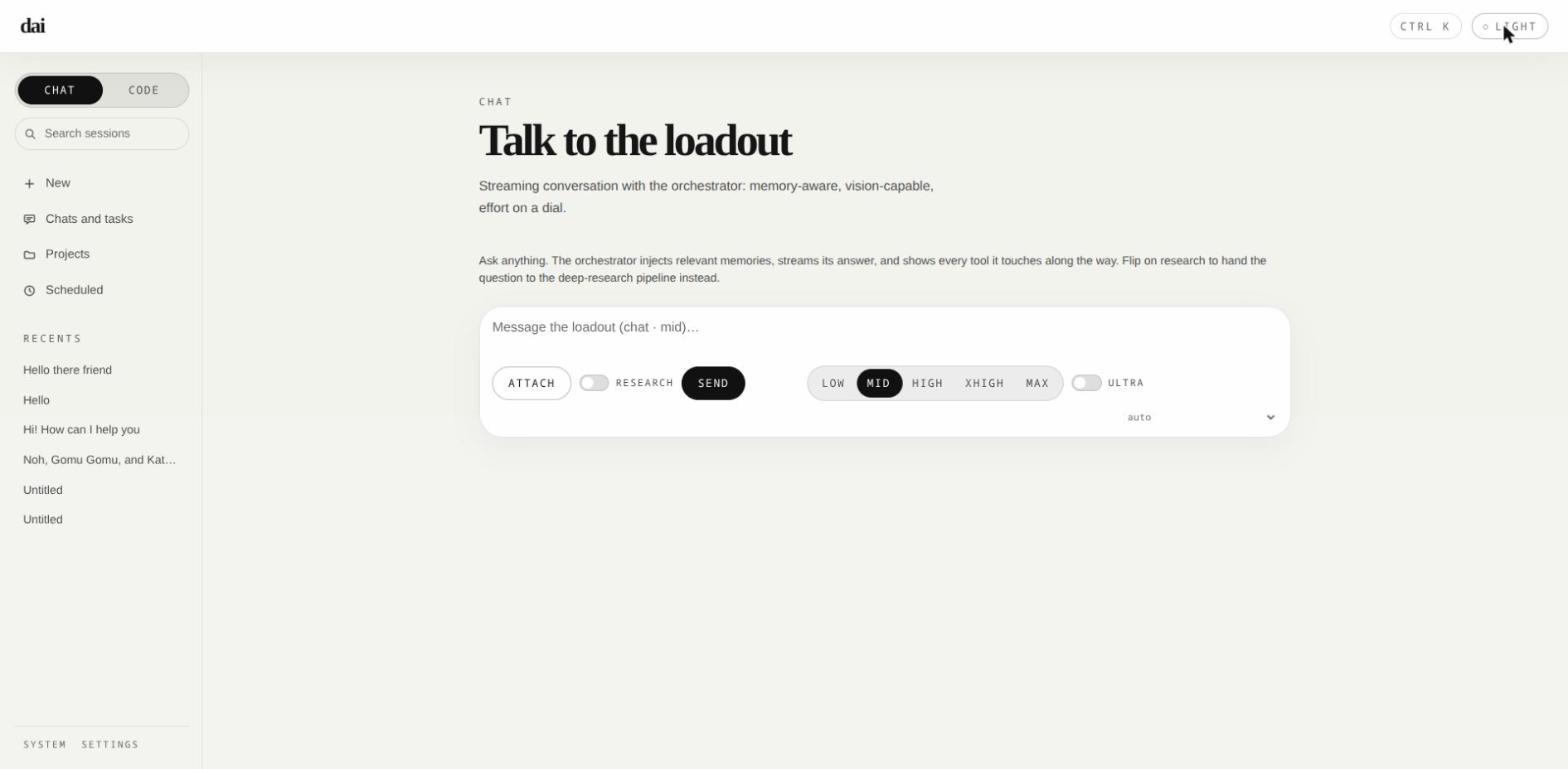 dai chat view in the light theme
